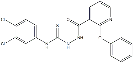 N1-(3,4-dichlorophenyl)-2-[(2-phenoxy-3-pyridyl)carbonyl]hydrazine-1-carbothioamide Struktur