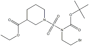 ethyl 1-{[(2-bromoethyl)(tert-butoxycarbonyl)amino]sulfonyl}-3-piperidinecarboxylate Struktur