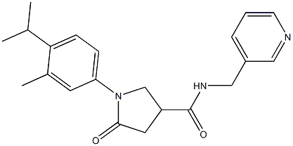 1-(4-isopropyl-3-methylphenyl)-5-oxo-N-(3-pyridinylmethyl)-3-pyrrolidinecarboxamide Struktur