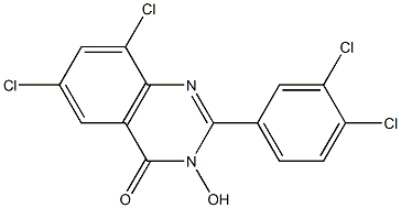 6,8-dichloro-2-(3,4-dichlorophenyl)-3-hydroxy-4(3H)-quinazolinone Struktur