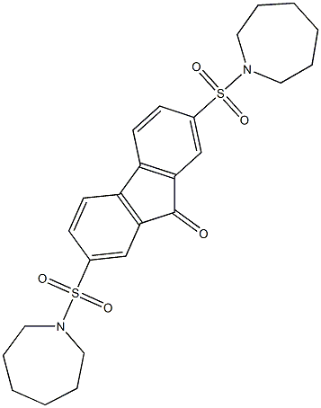 2,7-di(azepan-1-ylsulfonyl)-9H-fluoren-9-one Struktur