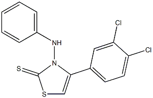 3-anilino-4-(3,4-dichlorophenyl)-2,3-dihydro-1,3-thiazole-2-thione Struktur