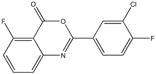 2-(3-chloro-4-fluorophenyl)-5-fluoro-4H-3,1-benzoxazin-4-one Struktur