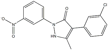 4-(3-chlorophenyl)-5-methyl-2-(3-nitrophenyl)-1,2-dihydro-3H-pyrazol-3-one Struktur