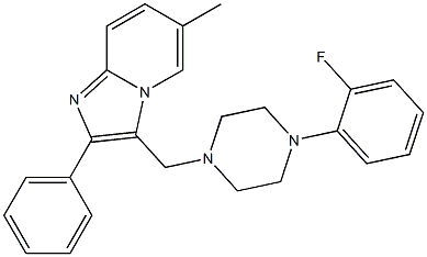 3-{[4-(2-fluorophenyl)piperazino]methyl}-6-methyl-2-phenylimidazo[1,2-a]pyridine Struktur