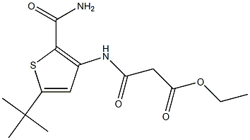 ethyl 3-{[2-(aminocarbonyl)-5-(tert-butyl)-3-thienyl]amino}-3-oxopropanoate Struktur