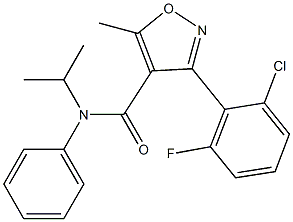 3-(2-chloro-6-fluorophenyl)-N-isopropyl-5-methyl-N-phenyl-4-isoxazolecarboxamide Struktur