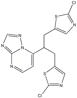 7-{2-(2-chloro-1,3-thiazol-5-yl)-1-[(2-chloro-1,3-thiazol-5-yl)methyl]ethyl}[1,2,4]triazolo[1,5-a]pyrimidine Struktur