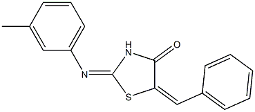 5-benzylidene-2-[(3-methylphenyl)imino]-1,3-thiazolan-4-one Struktur