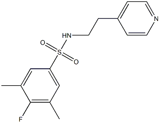 N1-[2-(4-pyridyl)ethyl]-4-fluoro-3,5-dimethylbenzene-1-sulfonamide Struktur