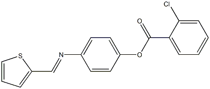 4-{[(E)-2-thienylmethylidene]amino}phenyl 2-chlorobenzenecarboxylate Struktur