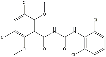 N-(3,5-dichloro-2,6-dimethoxybenzoyl)-N'-(2,6-dichlorophenyl)urea Struktur