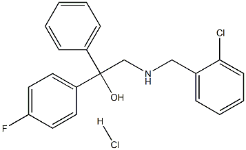 2-[(2-chlorobenzyl)amino]-1-(4-fluorophenyl)-1-phenyl-1-ethanol hydra chloride Struktur