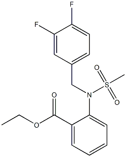 ethyl 2-[(3,4-difluorobenzyl)(methylsulfonyl)amino]benzenecarboxylate Struktur