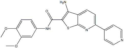 3-amino-N-(3,4-dimethoxyphenyl)-6-(4-pyridinyl)thieno[2,3-b]pyridine-2-carboxamide Struktur