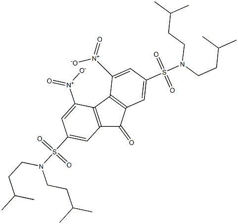 N2,N2,N7,N7-tetraisopentyl-4,5-dinitro-9-oxo-9H-fluorene-2,7-disulfonamide Struktur