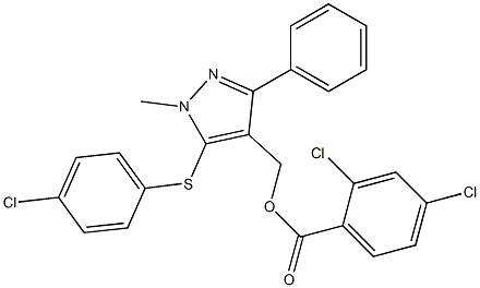 {5-[(4-chlorophenyl)sulfanyl]-1-methyl-3-phenyl-1H-pyrazol-4-yl}methyl 2,4-dichlorobenzenecarboxylate Struktur