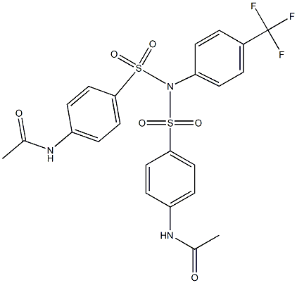 N1-(4-{[{[4-(acetylamino)phenyl]sulfonyl}-4-(trifluoromethyl)anilino]sulfonyl}phenyl)acetamide Struktur