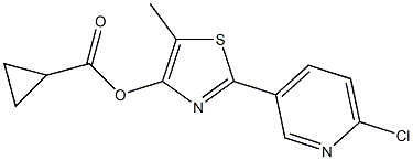 2-(6-chloro-3-pyridinyl)-5-methyl-1,3-thiazol-4-yl cyclopropanecarboxylate Struktur