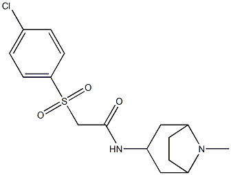 2-[(4-chlorophenyl)sulfonyl]-N-(8-methyl-8-azabicyclo[3.2.1]oct-3-yl)acetamide Struktur