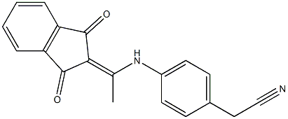 2-(4-{[1-(1,3-dioxo-1,3-dihydro-2H-inden-2-yliden)ethyl]amino}phenyl)acetonitrile Struktur