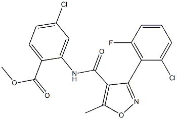 methyl 4-chloro-2-({[3-(2-chloro-6-fluorophenyl)-5-methylisoxazol-4-yl]carbonyl}amino)benzoate Struktur