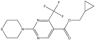 cyclopropylmethyl 2-(1,4-thiazinan-4-yl)-4-(trifluoromethyl)pyrimidine-5-carboxylate Struktur