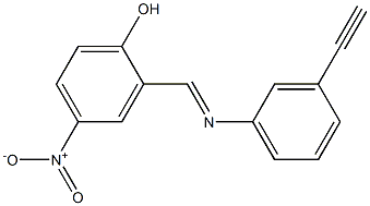 2-{[(3-eth-1-ynylphenyl)imino]methyl}-4-nitrophenol Struktur