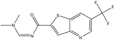 N-[(Z)-(dimethylamino)methylidene]-6-(trifluoromethyl)thieno[3,2-b]pyridine-2-carboxamide Struktur