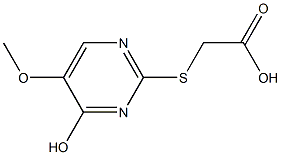 2-[(4-hydroxy-5-methoxy-2-pyrimidinyl)sulfanyl]acetic acid Struktur