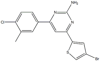 4-(4-bromo-2-thienyl)-6-(4-chloro-3-methylphenyl)pyrimidin-2-amine Struktur