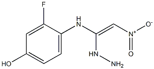 3-fluoro-4-[(1-hydrazino-2-nitrovinyl)amino]benzenol Struktur