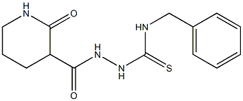 N1-benzyl-2-[(2-oxo-3-piperidyl)carbonyl]hydrazine-1-carbothioamide Struktur