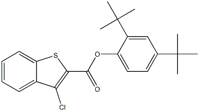 2,4-di(tert-butyl)phenyl 3-chlorobenzo[b]thiophene-2-carboxylate Struktur