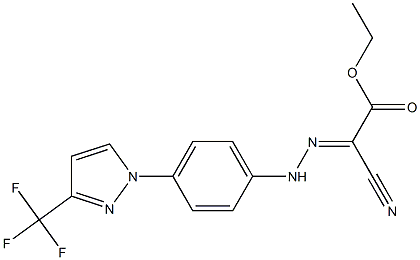 ethyl 2-cyano-2-(2-{4-[3-(trifluoromethyl)-1H-pyrazol-1-yl]phenyl}hydrazono)acetate Struktur