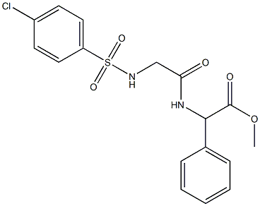 methyl 2-[(2-{[(4-chlorophenyl)sulfonyl]amino}acetyl)amino]-2-phenylacetate Struktur