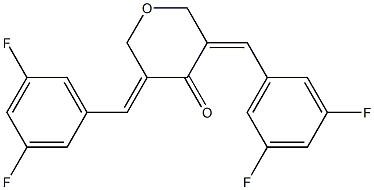 3,5-di(3,5-difluorobenzylidene)tetrahydro-2H-pyran-4-one Struktur