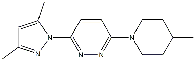 3-(3,5-dimethyl-1H-pyrazol-1-yl)-6-(4-methylpiperidino)pyridazine Struktur