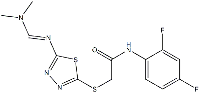 N1-(2,4-difluorophenyl)-2-[(5-{[(dimethylamino)methylidene]amino}-1,3,4-thiadiazol-2-yl)thio]acetamide Struktur