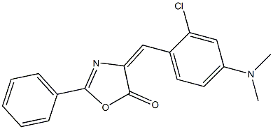 4-[2-chloro-4-(dimethylamino)benzylidene]-2-phenyl-4,5-dihydro-1,3-oxazol-5-one Struktur