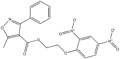 2-(2,4-dinitrophenoxy)ethyl 5-methyl-3-phenylisoxazole-4-carboxylate Struktur