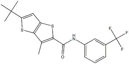 N2-[3-(trifluoromethyl)phenyl]-5-(tert-butyl)-3-methylthieno[3,2-b]thiophen e-2-carboxamide Struktur