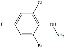 1-(2-bromo-6-chloro-4-fluorophenyl)hydrazine Struktur