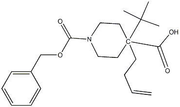 1-benzyl 4-tert-butyl 4-(but-3-enyl)piperidine-1,4-dicarboxylate Struktur