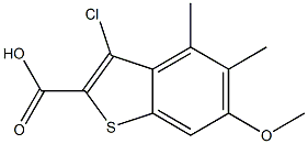 3-chloro-6-methoxy-4,5-dimethylbenzo[b]thiophene-2-carboxylic acid Struktur