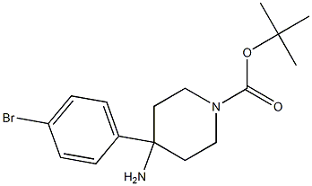 4-Amino-4-(4-bromo-phenyl)-piperidine-1-carboxylic acid tert-butyl ester Struktur