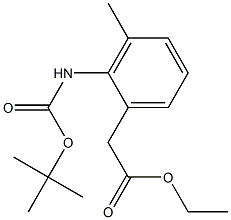 ethyl 2-(2-(tert-butoxycarbonylamino)-3-methylphenyl)acetate Struktur