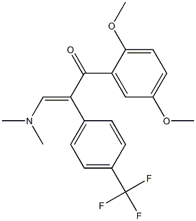 1-(2,5-dimethoxyphenyl)-3-(dimethylamino)-2-(4-(trifluoromethyl)phenyl)prop-2-en-1-one Struktur