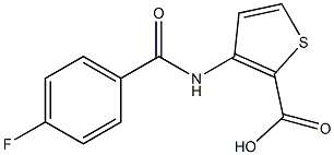 3-(4-fluorobenzamido)thiophene-2-carboxylic acid Struktur