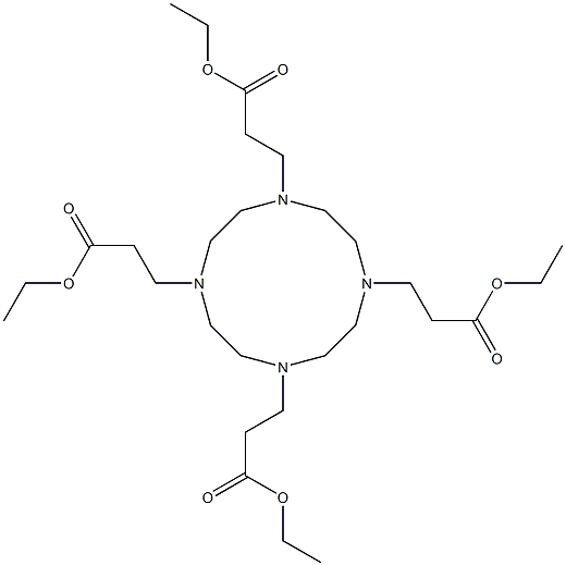 1,4,7,10-Tetrakis[2-(ethoxycarbonyl)ethyl]-1,4,7,10-tetraazacyclododecane Struktur